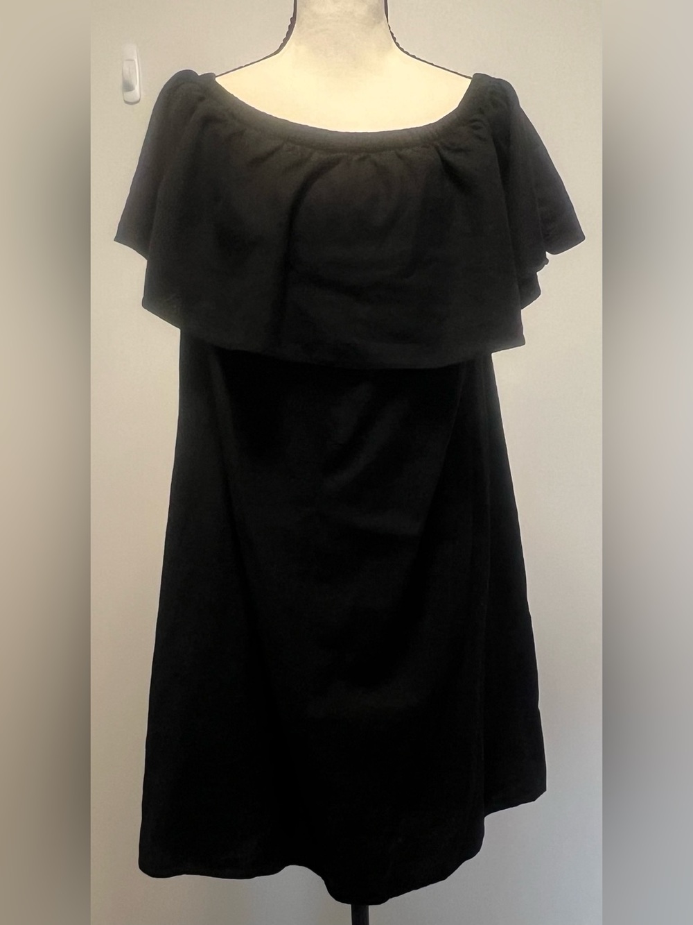 Old Navy Black Ruffle Dress Linen Blend